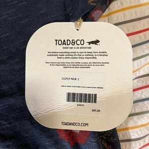 Toad&Co blue floral cap sleeve dress